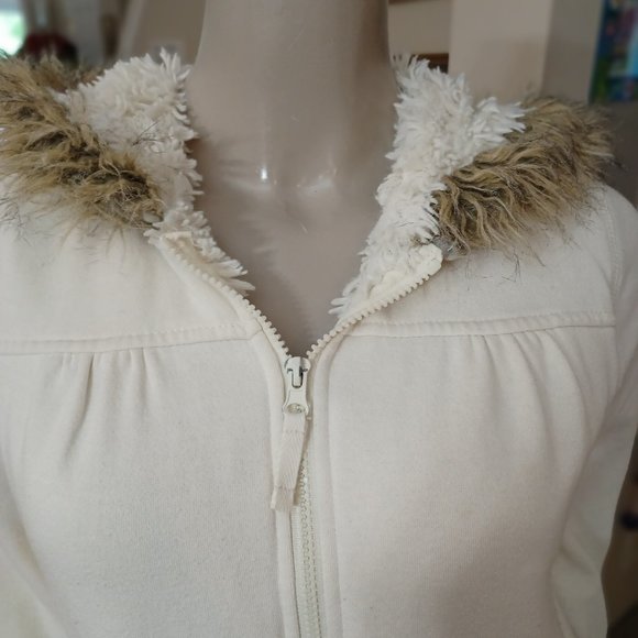 OP  Warm Furry inside Faux Fur hood lined Jacket M - Picture 3 of 4